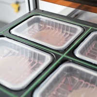 Machine d'emballage de barquettes alimentaires en plastique pour salades de poulet frais, operée pneumatiquement, par Shuchen Hygiene