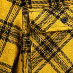 <strong>Flannel</strong> Plaid <strong>Shirt</strong> Men <strong>Women</strong> Long Sleeve Casual Button Up Work <strong>Shirt</strong> Yellow Black Tartan Checked Cotton Relaxed Fit - Product Image 4