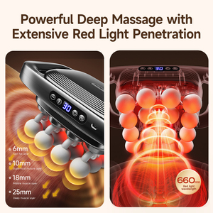 2025 nouveau Design 16 têtes brosse moteur pistolet de Massage avec contrôle de vitesse pour le dos et la taille des tissus profonds Vibration Relaxation musculaire - Product Image 6