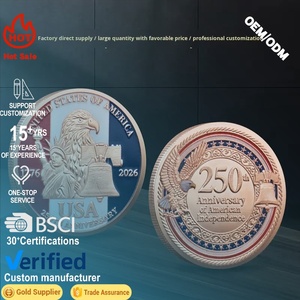 Moneda Conmemorativa del 250 Aniversario de EE. UU., Campana de la Libertad de Cobre, Bañada en Oro, Doble Cara, Coleccionable, Suministro Directo de Fábrica - Product Image 1