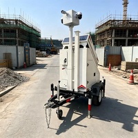 Système d'alimentation solaire autonome pour caméra sur remorque avec mât manuel de 6 mètres pour la surveillance des zones minières éloignées