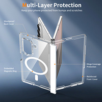 Coque de téléphone magnétique transparente en gros pour Samsung Z Fold 8, étui mobile magnétique transparent pliable pour Samsung Galaxy Z Fold 7 8