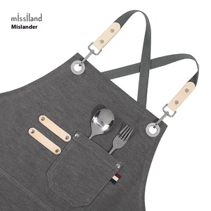 Chất Lượng Cao Biểu Tượng Tùy Chỉnh Denim Bib Tạp Dề Nhật Bản Hàn Quốc Thời Trang Nhà Bếp Làm Việc Barista Nhà Hàng Baking Đảng Làm Sạch Sử Dụng - Product Image 2