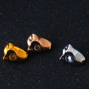 Su misura stile Hip Hop 925 argento in oro reale placcato denti dentali Grillz tinta unita placcato in oro 10K - Product Image 6