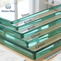 Verre feuilleté trempé réfléchissant transparent haute résistance pour murs en verre, balustrades et fenêtres de salle de bain