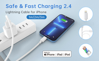 Kabel Pengisian Cepat 1M/2M/3M USB-A ke iPhone - Bahan PVC/TPE/Kulit Bersertifikasi MFi Kompatibel dengan IOS Tersedia
