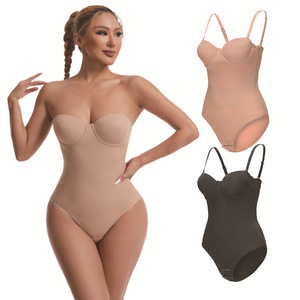OEM ODM <span class=keywords><strong>Body</strong></span> sculptant <span class=keywords><strong>grande</strong></span> <span class=keywords><strong>taille</strong></span> <span class=keywords><strong>sans</strong></span> bretelles avec soutien-gorge à armatures, <span class=keywords><strong>sans</strong></span> couture, effet ventre plat et serre-<span class=keywords><strong>taille</strong></span>, noir - Product Image 1