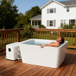 Baignoire à glace de haute qualité pour bain froid avec refroidisseur 1,5 CV, baignoires à remous extérieures personnalisées OEM avec contrôle Wi-Fi pour usage domestique/hôtelier - Product Image 3