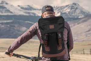 Free sample RCustom softback <b>roll</b>-<b>top</b> <b>backpack</b> made of waterproof PU leather for school travel, men's style letter - Product Image 6