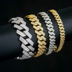 Pulsera Cubana Miami de 8mm -20mm con Incrustaciones de Moissanita, Lista para Enviar, Plata 925 para Hombre y Mujer - Product Image 2