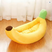 Lit pour animaux de compagnie moderne en forme de banane, nid pour chien, coussin moelleux et chaud, décoration créative pour la maison et le salon