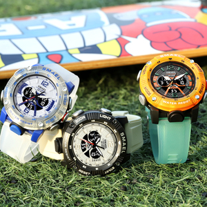 Montre numérique LED SMAEL 8058 pour jeunes, mode, alarme, antichoc, double montre, chrono, étanche, grande montre pour hommes, montre cool - Product Image 5