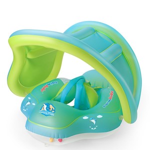 Bouée de natation pour bébé Swimbobo, bleue, avec protection solaire, PVC 0,35 mm d'épaisseur, pour utilisation en piscine pour enfants - Product Image 2