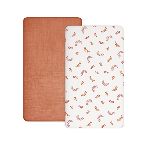 Drap-housse en mousseline de <span class=keywords><strong>coton</strong></span> 100 % doux et respirant pour enfants, écologique, imperméable, toutes saisons, pour lit bébé - Product Image 1