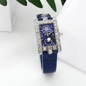Fashion Brand Ladies Leather Quartz <b>Watch</b> Gift <b>Set</b> Diamond Bezel Luxury Square Women <b>Watch</b> - Product Image 5