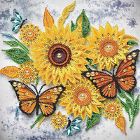 Kits de peinture au diamant 5D de forme spéciale, modernes et peints à la main pour adultes, tournesol, cristaux, strass, DIY