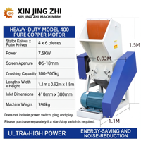 Pencacah Plastik Industri Tugas Berat 75kW PET PP HDPE Granulator Botol Air Daur Ulang Plastik Bekas