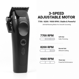 <span class=keywords><strong>Cortadora</strong></span> <span class=keywords><strong>de</strong></span> Pelo Profesional con Logotipo Personalizado para Barbería, Ajuste <span class=keywords><strong>de</strong></span> 3 Velocidades, Motor sin Escobillas <span class=keywords><strong>de</strong></span> 4500 mAh y 9000 RPM, Cuchilla DLC - Product Image 2