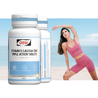Complément alimentaire personnalisé Vitamine D Calcium Zinc Comprimés 550mg Saveur fruitée 60 100 Comprimés Vitamines Minéraux Comprimés