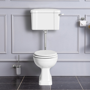 <span class=keywords><strong>WC</strong></span> deux pièces en céramique de style victorien avec chasse d'eau à double débit par gravité, siphon en P, <span class=keywords><strong>réservoir</strong></span> à niveau <span class=keywords><strong>bas</strong></span>, nouveau design - Product Image 2