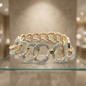 Pulsera de Eslabones de Diamantes Premium en Plata de Ley 925 con Diamantes CVD Cultivados en Laboratorio de 8-10 CT, Joyería Clásica de Plata de Ley - Product Image 1