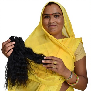 Cabello Humano Remy Indio Natural con Cutícula Alineada, Paquetes de Fusión Sin Enredos, Negro, 8-36 Pulgadas, Rizado, para Tejer, Cabello Humano de Templo - Product Image 1