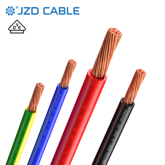 JZD VDE/CE H05V-K Factory Direct Price 0.2mm² 0.75mm² RV Bare Copper Conductor Stranded PVC Insulated 300V/500V Electrical Wire