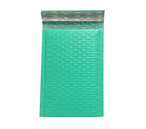 Tas gelembung pengiriman amplop empuk kemasan cetak hijau Matte dengan Logo kustom