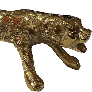 Estatuilla de tigre de latón, diseño Art Deco duradero ecológico para el hogar, mesa, decoración de oficina, estatua, pieza de exhibición, Color dorado - Product Image 2