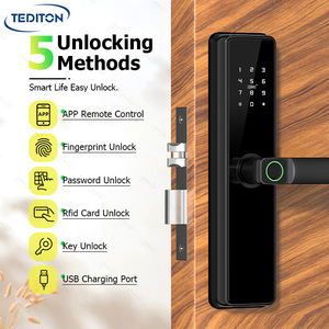 Cerradura inteligente Tediton para <span class=keywords><strong>puerta</strong></span> de madera, cerradura inteligente, huella dactilar, <span class=keywords><strong>paso</strong></span> de palabra, cerradura inteligente con cerradura TT - Product Image 4