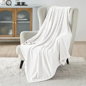 定制设计升华毛毯批发100% 涤纶白色法兰绒貂皮升华摇粒绒婴儿毛毯