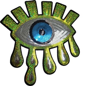 Nhà máy chuyên nghiệp bán buôn tùy chỉnh kích thước lớn phụ kiện quần áo sequin vá mắt ác thiết kế - Product Image 3