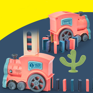 Jouet d'empilage de dominos automatique lumineux et sonore pour enfants, train de dominos électrique en plastique éducatif de haute qualité - Product Image 5