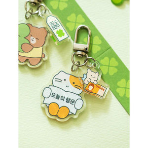 Portachiavi in plastica acrilico portachiavi in stile Anime fortunato con foto digitale per gli appassionati di gatti - Product Image 1