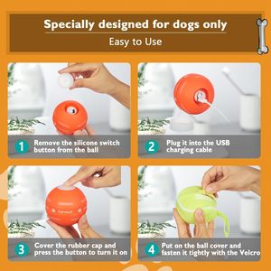 Balle interactive classique pour <span class=keywords><strong>chien</strong></span>, motif dessin animé, durable, activée par le mouvement, rechargeable par USB, jouet à mâcher pour chiens de petite et moyenne taille, écologique - Product Image 3