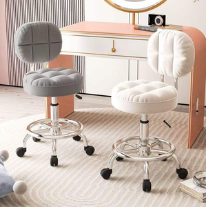 Wholesale Adjustable Hydraulic <b>Round</b> Roller Pedicure <b>Stool</b> Chair With Wheels Beauty Salon Technician Massage Table Living Room - Product Image 2