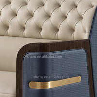 Hochwertiges Europäisches Luxus-Sofa-Set im Italienischen Design, 3-Sitzer Weißes Echtleder-Wohnzimmersofa