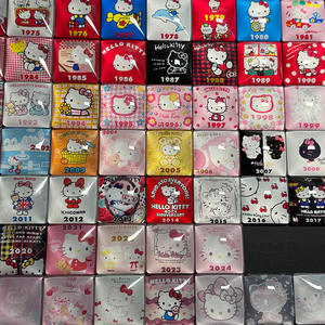 Dibujos animados KT gato resina 1974-2025 aniversario textura de Gema transparente cristal lindo refrigerador pegatina DIY cuadrado magnético - Product Image 2