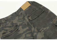 Dernier design de jeans baggy camouflage pour hommes Jeans cargo multi-poches d'extérieur Jeans empilés à la mode pour hommes Pantalons de camouflage