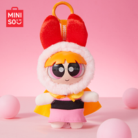Authentique MINIISO Powerpuff Girls Variety Girl Vinyl Face Plush Pendant Blind Box Figure Cute Keychain Trendy Toy Gift
