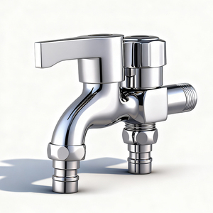 Edelstahl Frostschutz-Außenwasserhahn Schlauchanschluss Ersatz Wandmontierter Doppelhahn Wasserhahn mit 2 Auslässen - Product Image 1