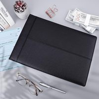 Maßgefertigter 7-Ring Geschäftscheckbuch-Ordner aus PU-Material mit Transparenter Vinyl-Tasche Rechnungsaufbewahrung
