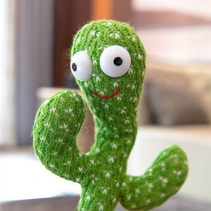 Cactus Électrique Dansant et Parlant en Peluche Douce avec Lumière, Jouet Musical Enregistrable et Torsadable, Idéal pour Noël, en Sachet OPP - Product Image 1