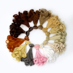 15Cm 20Cm 25Cm Lange Rechte Golf Krullend Hoge Temperatuur Fiber Bjd Sd Pruiken Diy Synthetisch Haar Voor pop Maken - Product Image 4