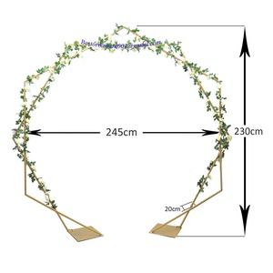 Décor <span class=keywords><strong>arche</strong></span> de mariage en or brillant, arc <span class=keywords><strong>Rectangle</strong></span> en acier inoxydable, toile de fond brillante, décoration de mariage - Product Image 4