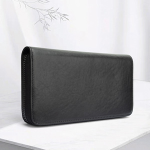 Japanese Style Genuine Leather <b>Long</b> <b>Wallet</b> Black Large Capacity Multiple Card Slots Rfid Protection Unisex Clutch Bag - Product Image 4