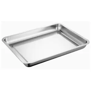 Stainless Steel 304 1.0 Thick Tray Rectangle Stackable Food Serving Trays Custom Metal Trays Baking Plate Dish For Hotel