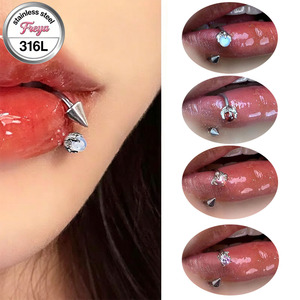 Freya 16G Anillos para Labio de Acero Inoxidable, Joyería para Piercings: Anillo Herradura, <span class=keywords><strong>Labret</strong></span>, Barbell Espiral, Pendientes para Hélice y Tragus, Aro para Septum - Product Image 2