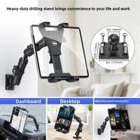 Support mural pliable pour tablette iPad, design à fixation par perçage, pour prise de vue aérienne et utilisation sur lit