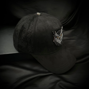 Tùy chỉnh chất lượng tốt màu đen hai săn chắc 5 Bảng điều chỉnh Snapback cong vành sap Nhãn da lộn Mũ bóng chày màu đen thuật sĩ Mũ barbas hat - Product Image 2